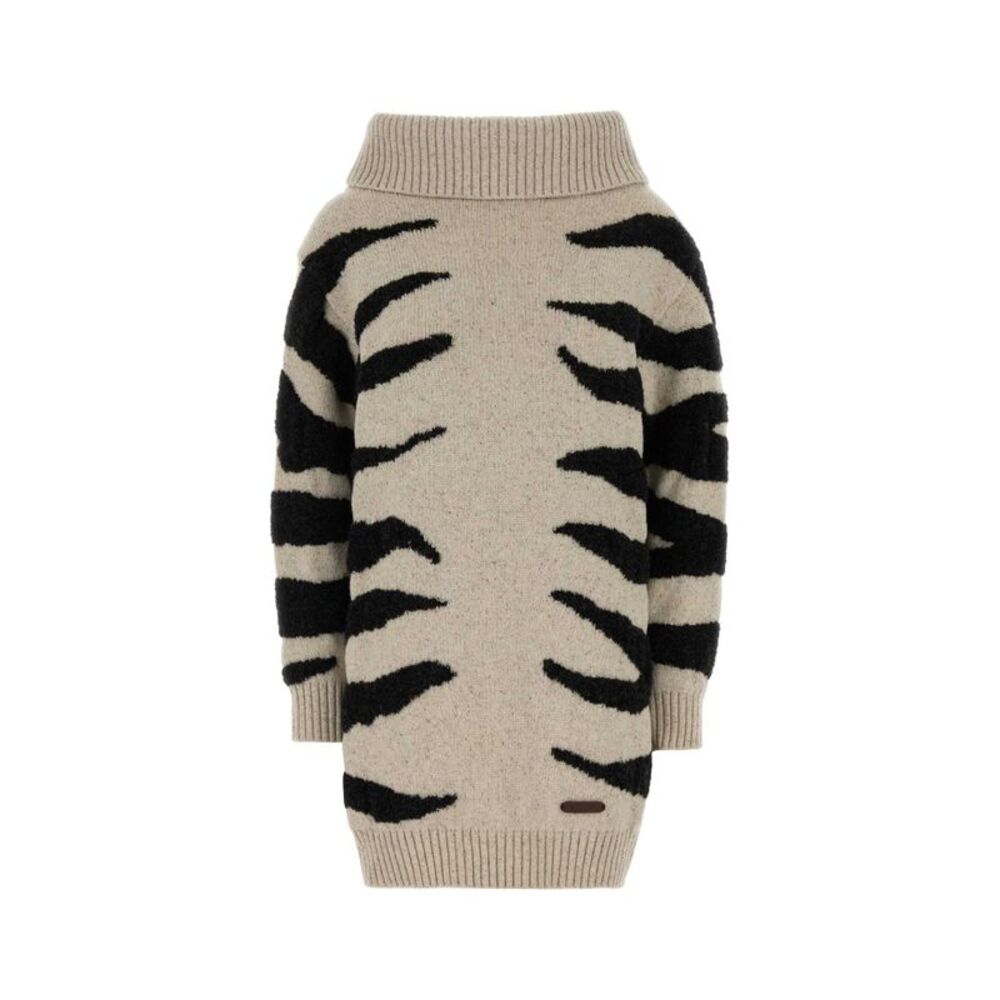 Moschino Women Sand Wool Blend Sweater Dress